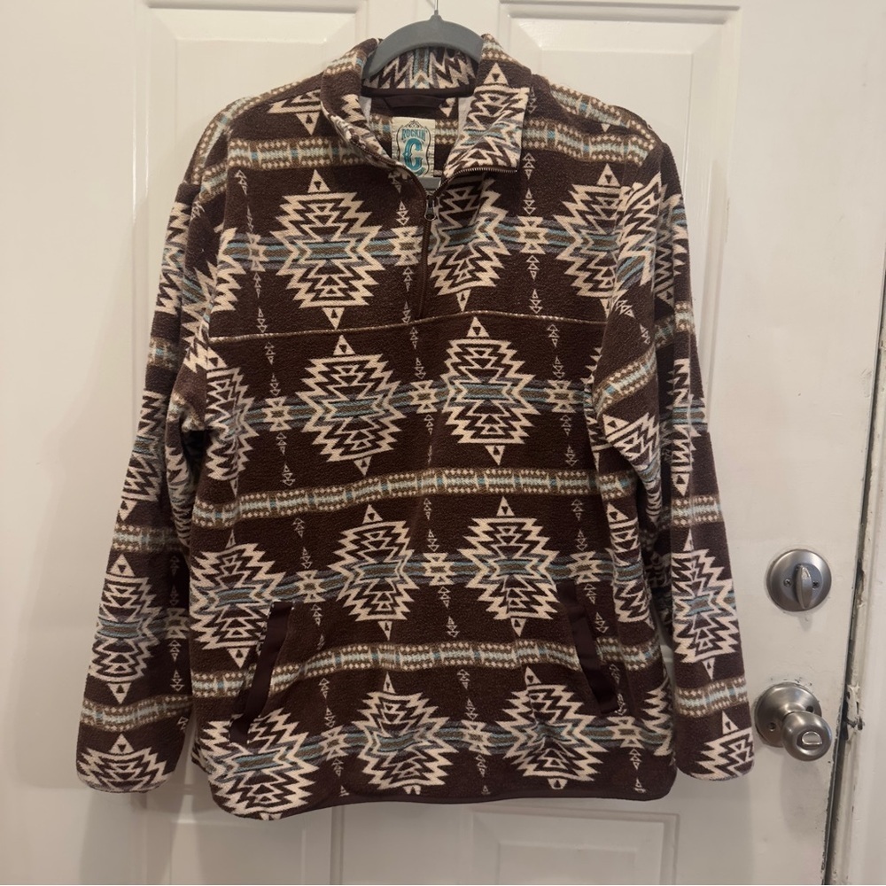 Rockin' C Brown and Cream Patterned Pullover